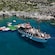 A gulet loaded with Guests, docked at a scenic inlet in Rhodes, Greece